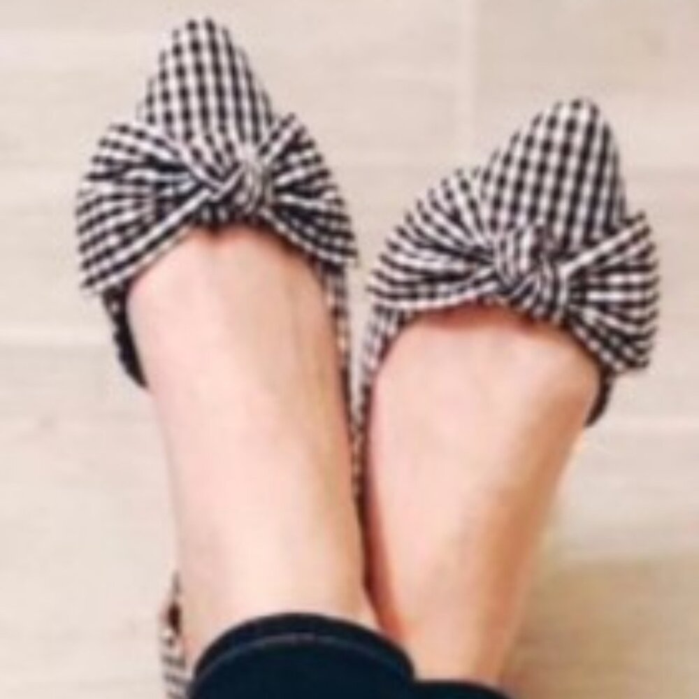 NWT Black/White checkered Flats Sz 7